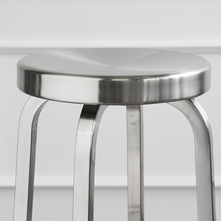 Glossy Backless Barstool Brushed Stainless Steel Industrial Indoor Tall Stool 1 Piece Clearhalo 'Bar Furniture' 'Bar Stools' 'bar_stools' 'furn' 'furn_bar_stools' 'furniture_bar_stools' 'Kitchen & Dining Furniture' 'kitchen&dining_furn' 'kitchen' 'kitchen_furn' Furniture' 4182968