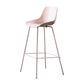 Scandinavian Metal Plastic Counter Stools Low Back Indoor Bar Stool with Bucket Seat Pink 1 Piece Clearhalo 'Bar Furniture' 'Bar Stools' 'bar_stools' 'furniture_bar_stools' 'Kitchen & Dining Furniture' 'kitchen&dining_furn' 'kitchen' 'kitchen_furn' Furniture' 4182976