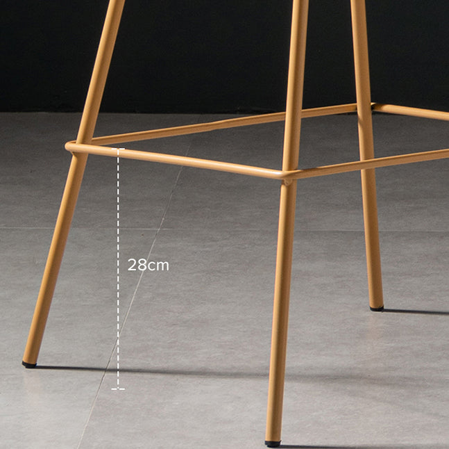 Scandinavian Metal Plastic Counter Stools Low Back Indoor Bar Stool with Bucket Seat Clearhalo 'Bar Furniture' 'Bar Stools' 'bar_stools' 'furniture_bar_stools' 'Kitchen & Dining Furniture' 'kitchen&dining_furn' 'kitchen' 'kitchen_furn' Furniture' 4182988