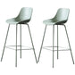 Scandinavian Metal Plastic Counter Stools Low Back Indoor Bar Stool with Bucket Seat Gray-Green Set of 2 Clearhalo 'Bar Furniture' 'Bar Stools' 'bar_stools' 'furniture_bar_stools' 'Kitchen & Dining Furniture' 'kitchen&dining_furn' 'kitchen' 'kitchen_furn' Furniture' 4182992
