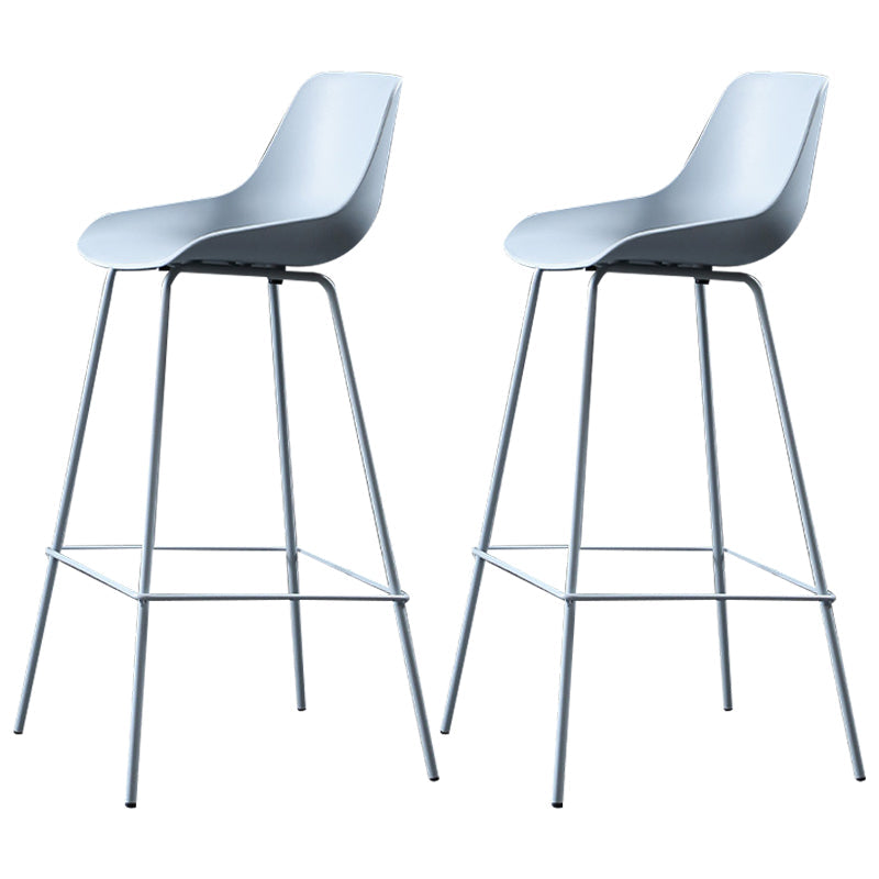 Scandinavian Metal Plastic Counter Stools Low Back Indoor Bar Stool with Bucket Seat Blue Set of 2 Clearhalo 'Bar Furniture' 'Bar Stools' 'bar_stools' 'furniture_bar_stools' 'Kitchen & Dining Furniture' 'kitchen&dining_furn' 'kitchen' 'kitchen_furn' Furniture' 4182994