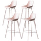 Scandinavian Metal Plastic Counter Stools Low Back Indoor Bar Stool with Bucket Seat Pink Set of 4 Clearhalo 'Bar Furniture' 'Bar Stools' 'bar_stools' 'furniture_bar_stools' 'Kitchen & Dining Furniture' 'kitchen&dining_furn' 'kitchen' 'kitchen_furn' Furniture' 4182999