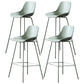 Scandinavian Metal Plastic Counter Stools Low Back Indoor Bar Stool with Bucket Seat Gray-Green Set of 4 Clearhalo 'Bar Furniture' 'Bar Stools' 'bar_stools' 'furniture_bar_stools' 'Kitchen & Dining Furniture' 'kitchen&dining_furn' 'kitchen' 'kitchen_furn' Furniture' 4183000