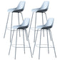 Scandinavian Metal Plastic Counter Stools Low Back Indoor Bar Stool with Bucket Seat Blue Set of 4 Clearhalo 'Bar Furniture' 'Bar Stools' 'bar_stools' 'furniture_bar_stools' 'Kitchen & Dining Furniture' 'kitchen&dining_furn' 'kitchen' 'kitchen_furn' Furniture' 4183001