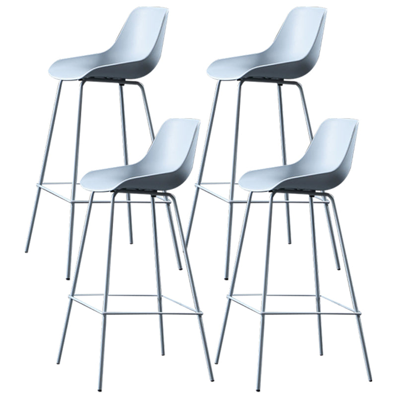 Scandinavian Metal Plastic Counter Stools Low Back Indoor Bar Stool with Bucket Seat Blue Set of 4 Clearhalo 'Bar Furniture' 'Bar Stools' 'bar_stools' 'furniture_bar_stools' 'Kitchen & Dining Furniture' 'kitchen&dining_furn' 'kitchen' 'kitchen_furn' Furniture' 4183001