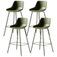 Scandinavian Metal Plastic Counter Stools Low Back Indoor Bar Stool with Bucket Seat Blackish Green Set of 4 Clearhalo 'Bar Furniture' 'Bar Stools' 'bar_stools' 'furniture_bar_stools' 'Kitchen & Dining Furniture' 'kitchen&dining_furn' 'kitchen' 'kitchen_furn' Furniture' 4183004