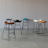 Black PU Leather Barstools Industrial Low Back Bristol Counter Stool with Saddle Seat Clearhalo 'Bar Furniture' 'Bar Stools' 'bar_stools' 'furniture_bar_stools' 'Kitchen & Dining Furniture' 'kitchen&dining_furn' 'kitchen' 'kitchen_furn' Furniture' 4183011