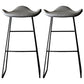 Black PU Leather Barstools Industrial Low Back Bristol Counter Stool with Saddle Seat Grey Set of 2 Clearhalo 'Bar Furniture' 'Bar Stools' 'bar_stools' 'furniture_bar_stools' 'Kitchen & Dining Furniture' 'kitchen&dining_furn' 'kitchen' 'kitchen_furn' Furniture' 4183018