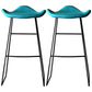 Black PU Leather Barstools Industrial Low Back Bristol Counter Stool with Saddle Seat Blue Set of 2 Clearhalo 'Bar Furniture' 'Bar Stools' 'bar_stools' 'furniture_bar_stools' 'Kitchen & Dining Furniture' 'kitchen&dining_furn' 'kitchen' 'kitchen_furn' Furniture' 4183020