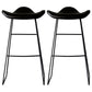 Black PU Leather Barstools Industrial Low Back Bristol Counter Stool with Saddle Seat Black Set of 2 Clearhalo 'Bar Furniture' 'Bar Stools' 'bar_stools' 'furniture_bar_stools' 'Kitchen & Dining Furniture' 'kitchen&dining_furn' 'kitchen' 'kitchen_furn' Furniture' 4183022