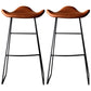 Black PU Leather Barstools Industrial Low Back Bristol Counter Stool with Saddle Seat Brown Set of 2 Clearhalo 'Bar Furniture' 'Bar Stools' 'bar_stools' 'furniture_bar_stools' 'Kitchen & Dining Furniture' 'kitchen&dining_furn' 'kitchen' 'kitchen_furn' Furniture' 4183024