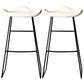 Black PU Leather Barstools Industrial Low Back Bristol Counter Stool with Saddle Seat Off-White Set of 2 Clearhalo 'Bar Furniture' 'Bar Stools' 'bar_stools' 'furniture_bar_stools' 'Kitchen & Dining Furniture' 'kitchen&dining_furn' 'kitchen' 'kitchen_furn' Furniture' 4183026