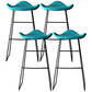 Black PU Leather Barstools Industrial Low Back Bristol Counter Stool with Saddle Seat Blue Set of 4 Clearhalo 'Bar Furniture' 'Bar Stools' 'bar_stools' 'furniture_bar_stools' 'Kitchen & Dining Furniture' 'kitchen&dining_furn' 'kitchen' 'kitchen_furn' Furniture' 4183030