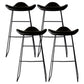 Black PU Leather Barstools Industrial Low Back Bristol Counter Stool with Saddle Seat Black Set of 4 Clearhalo 'Bar Furniture' 'Bar Stools' 'bar_stools' 'furniture_bar_stools' 'Kitchen & Dining Furniture' 'kitchen&dining_furn' 'kitchen' 'kitchen_furn' Furniture' 4183031
