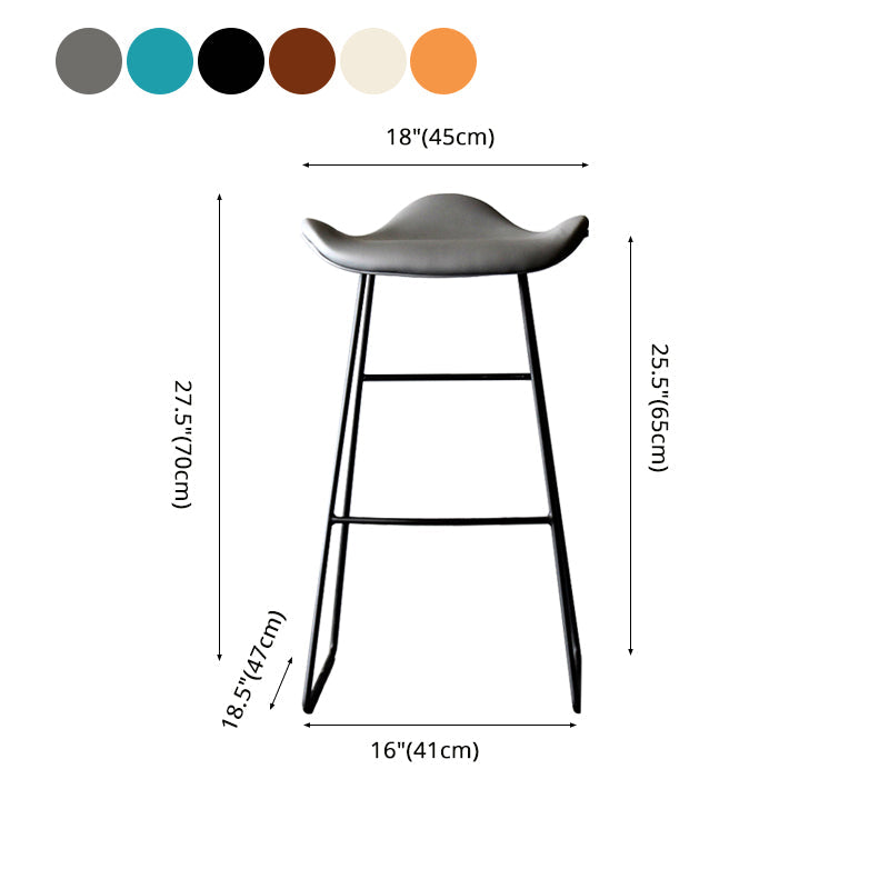 Black PU Leather Barstools Industrial Low Back Bristol Counter Stool with Saddle Seat Clearhalo 'Bar Furniture' 'Bar Stools' 'bar_stools' 'furniture_bar_stools' 'Kitchen & Dining Furniture' 'kitchen&dining_furn' 'kitchen' 'kitchen_furn' Furniture' 4183036