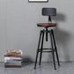 Industrial Iron Adjustable Swivel Barstool Indoor Tall Stool with Round Pine Seat Clearhalo 'Bar Furniture' 'Bar Stools' 'bar_stools' 'furniture_bar_stools' 'Kitchen & Dining Furniture' 'kitchen&dining_furn' 'kitchen' 'kitchen_furn' Furniture' 4183041