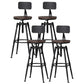 Industrial Iron Adjustable Swivel Barstool Indoor Tall Stool with Round Pine Seat Black Set of 4 Clearhalo 'Bar Furniture' 'Bar Stools' 'bar_stools' 'furniture_bar_stools' 'Kitchen & Dining Furniture' 'kitchen&dining_furn' 'kitchen' 'kitchen_furn' Furniture' 4183044