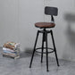 Industrial Iron Adjustable Swivel Barstool Indoor Tall Stool with Round Pine Seat Clearhalo 'Bar Furniture' 'Bar Stools' 'bar_stools' 'furniture_bar_stools' 'Kitchen & Dining Furniture' 'kitchen&dining_furn' 'kitchen' 'kitchen_furn' Furniture' 4183045