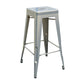 Industrial Iron 30" Barstool Indoor Stackable Tall Stool with Square Seat Silver 1 Piece Clearhalo 'Bar Furniture' 'Bar Stools' 'bar_stools' 'furniture_bar_stools' 'Kitchen & Dining Furniture' 'kitchen&dining_furn' 'kitchen' 'kitchen_furn' Furniture' 4183053