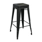 Industrial Iron 30" Barstool Indoor Stackable Tall Stool with Square Seat Black 1 Piece Clearhalo 'Bar Furniture' 'Bar Stools' 'bar_stools' 'furniture_bar_stools' 'Kitchen & Dining Furniture' 'kitchen&dining_furn' 'kitchen' 'kitchen_furn' Furniture' 4183054
