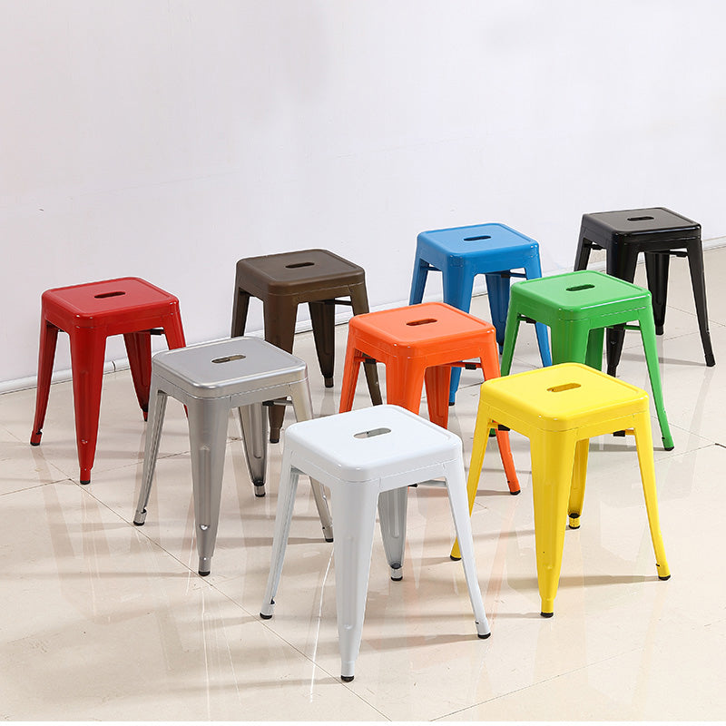 Industrial Iron 30" Barstool Indoor Stackable Tall Stool with Square Seat Clearhalo 'Bar Furniture' 'Bar Stools' 'bar_stools' 'furniture_bar_stools' 'Kitchen & Dining Furniture' 'kitchen&dining_furn' 'kitchen' 'kitchen_furn' Furniture' 4183059