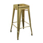 Industrial Iron 30" Barstool Indoor Stackable Tall Stool with Square Seat Gold 1 Piece Clearhalo 'Bar Furniture' 'Bar Stools' 'bar_stools' 'furniture_bar_stools' 'Kitchen & Dining Furniture' 'kitchen&dining_furn' 'kitchen' 'kitchen_furn' Furniture' 4183061
