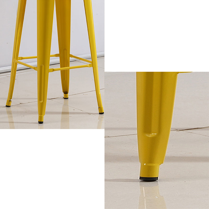 Industrial Iron 30" Barstool Indoor Stackable Tall Stool with Square Seat Clearhalo 'Bar Furniture' 'Bar Stools' 'bar_stools' 'furniture_bar_stools' 'Kitchen & Dining Furniture' 'kitchen&dining_furn' 'kitchen' 'kitchen_furn' Furniture' 4183063