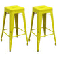 Industrial Iron 30" Barstool Indoor Stackable Tall Stool with Square Seat Yellow Set of 2 Clearhalo 'Bar Furniture' 'Bar Stools' 'bar_stools' 'furniture_bar_stools' 'Kitchen & Dining Furniture' 'kitchen&dining_furn' 'kitchen' 'kitchen_furn' Furniture' 4183069