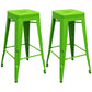 Industrial Iron 30" Barstool Indoor Stackable Tall Stool with Square Seat Green Set of 2 Clearhalo 'Bar Furniture' 'Bar Stools' 'bar_stools' 'furniture_bar_stools' 'Kitchen & Dining Furniture' 'kitchen&dining_furn' 'kitchen' 'kitchen_furn' Furniture' 4183070