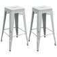Industrial Iron 30" Barstool Indoor Stackable Tall Stool with Square Seat White Set of 2 Clearhalo 'Bar Furniture' 'Bar Stools' 'bar_stools' 'furniture_bar_stools' 'Kitchen & Dining Furniture' 'kitchen&dining_furn' 'kitchen' 'kitchen_furn' Furniture' 4183071