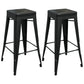 Industrial Iron 30" Barstool Indoor Stackable Tall Stool with Square Seat Black Set of 2 Clearhalo 'Bar Furniture' 'Bar Stools' 'bar_stools' 'furniture_bar_stools' 'Kitchen & Dining Furniture' 'kitchen&dining_furn' 'kitchen' 'kitchen_furn' Furniture' 4183073
