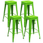Industrial Iron 30" Barstool Indoor Stackable Tall Stool with Square Seat Green Set of 4 Clearhalo 'Bar Furniture' 'Bar Stools' 'bar_stools' 'furniture_bar_stools' 'Kitchen & Dining Furniture' 'kitchen&dining_furn' 'kitchen' 'kitchen_furn' Furniture' 4183078