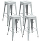 Industrial Iron 30" Barstool Indoor Stackable Tall Stool with Square Seat White Set of 4 Clearhalo 'Bar Furniture' 'Bar Stools' 'bar_stools' 'furniture_bar_stools' 'Kitchen & Dining Furniture' 'kitchen&dining_furn' 'kitchen' 'kitchen_furn' Furniture' 4183079