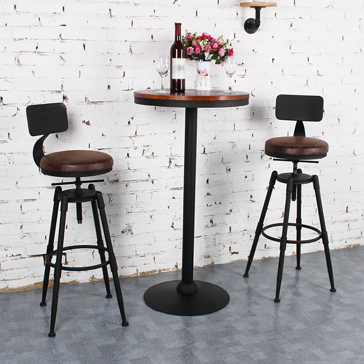 Rotating Barstool Industrial Style 4 Feet Bar Stool for Dining Room Set of 3 Clearhalo 'Bar Furniture' 'Bar Stools' 'bar_stools' 'furniture_bar_stools' 'Kitchen & Dining Furniture' 'kitchen&dining_furn' 'kitchen' 'kitchen_furn' Furniture' 4183084