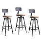 Rotating Barstool Industrial Style 4 Feet Bar Stool for Dining Room Set of 3 Light Wood With Back Clearhalo 'Bar Furniture' 'Bar Stools' 'bar_stools' 'furniture_bar_stools' 'Kitchen & Dining Furniture' 'kitchen&dining_furn' 'kitchen' 'kitchen_furn' Furniture' 4183088