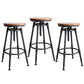 Rotating Barstool Industrial Style 4 Feet Bar Stool for Dining Room Set of 3 Light Wood Backless Clearhalo 'Bar Furniture' 'Bar Stools' 'bar_stools' 'furniture_bar_stools' 'Kitchen & Dining Furniture' 'kitchen&dining_furn' 'kitchen' 'kitchen_furn' Furniture' 4183094