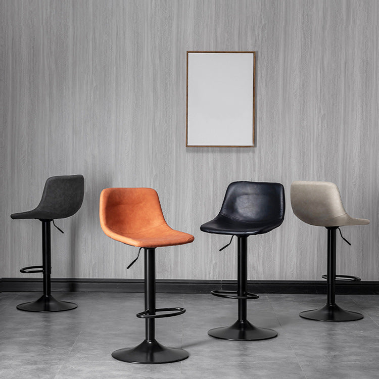 Rotation and Lifting Barstool Industrial Style Leather Seats Bar Stool for Bar Counter Clearhalo 'Bar Furniture' 'Bar Stools' 'bar_stools' 'furniture_bar_stools' 'Kitchen & Dining Furniture' 'kitchen&dining_furn' 'kitchen' 'kitchen_furn' Furniture' 4183100