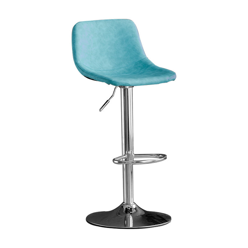 Rotation and Lifting Barstool Industrial Style Leather Seats Bar Stool for Bar Counter Blue Silver 1 Piece Clearhalo 'Bar Furniture' 'Bar Stools' 'bar_stools' 'furniture_bar_stools' 'Kitchen & Dining Furniture' 'kitchen&dining_furn' 'kitchen' 'kitchen_furn' Furniture' 4183101