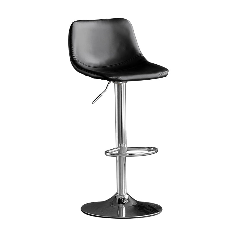 Rotation and Lifting Barstool Industrial Style Leather Seats Bar Stool for Bar Counter Black Silver 1 Piece Clearhalo 'Bar Furniture' 'Bar Stools' 'bar_stools' 'furniture_bar_stools' 'Kitchen & Dining Furniture' 'kitchen&dining_furn' 'kitchen' 'kitchen_furn' Furniture' 4183102
