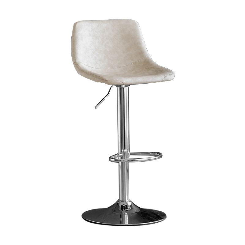 Rotation and Lifting Barstool Industrial Style Leather Seats Bar Stool for Bar Counter White Silver 1 Piece Clearhalo 'Bar Furniture' 'Bar Stools' 'bar_stools' 'furniture_bar_stools' 'Kitchen & Dining Furniture' 'kitchen&dining_furn' 'kitchen' 'kitchen_furn' Furniture' 4183106
