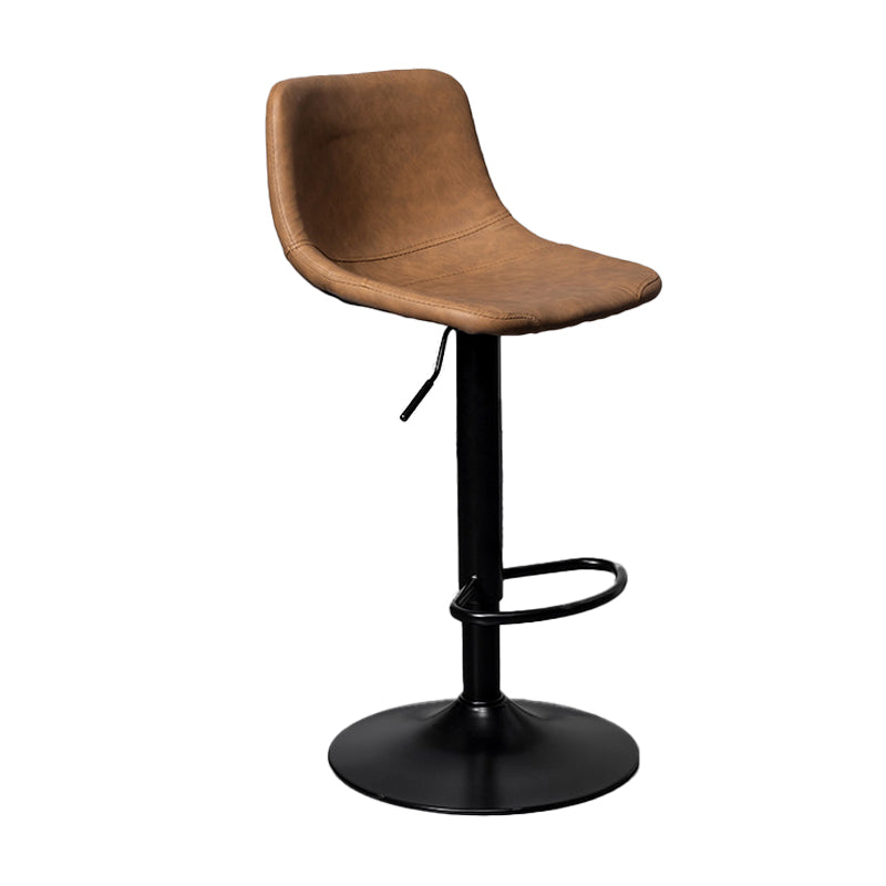 Rotation and Lifting Barstool Industrial Style Leather Seats Bar Stool for Bar Counter Brown Black 1 Piece Clearhalo 'Bar Furniture' 'Bar Stools' 'bar_stools' 'furniture_bar_stools' 'Kitchen & Dining Furniture' 'kitchen&dining_furn' 'kitchen' 'kitchen_furn' Furniture' 4183114