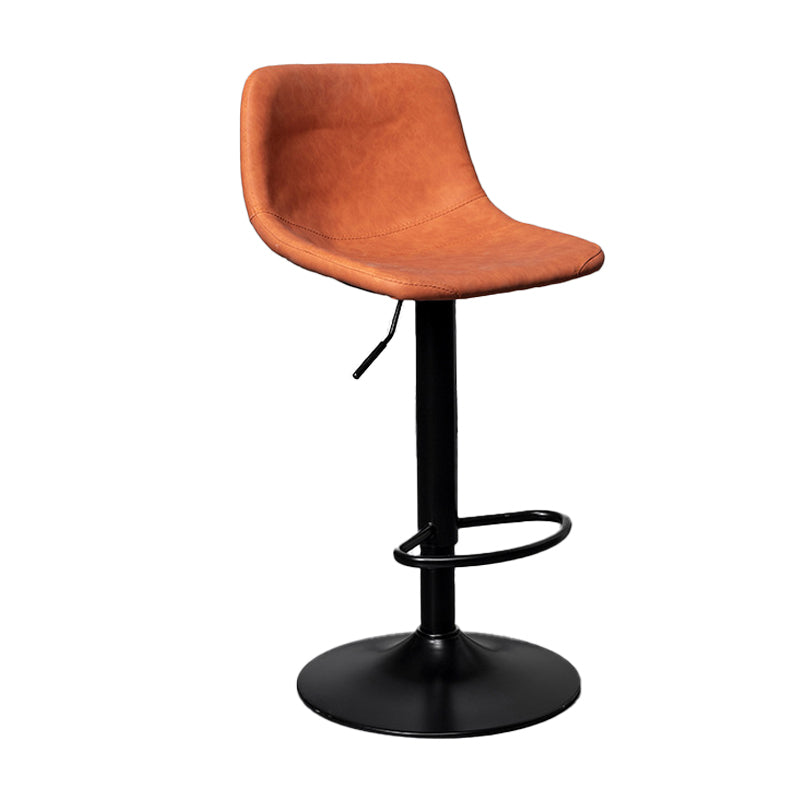 Rotation and Lifting Barstool Industrial Style Leather Seats Bar Stool for Bar Counter Orange Black 1 Piece Clearhalo 'Bar Furniture' 'Bar Stools' 'bar_stools' 'furniture_bar_stools' 'Kitchen & Dining Furniture' 'kitchen&dining_furn' 'kitchen' 'kitchen_furn' Furniture' 4183119