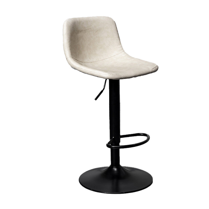 Rotation and Lifting Barstool Industrial Style Leather Seats Bar Stool for Bar Counter White Black 1 Piece Clearhalo 'Bar Furniture' 'Bar Stools' 'bar_stools' 'furniture_bar_stools' 'Kitchen & Dining Furniture' 'kitchen&dining_furn' 'kitchen' 'kitchen_furn' Furniture' 4183120