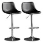 Rotation and Lifting Barstool Industrial Style Leather Seats Bar Stool for Bar Counter Black Silver Set of 2 Clearhalo 'Bar Furniture' 'Bar Stools' 'bar_stools' 'furniture_bar_stools' 'Kitchen & Dining Furniture' 'kitchen&dining_furn' 'kitchen' 'kitchen_furn' Furniture' 4183122