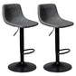 Rotation and Lifting Barstool Industrial Style Leather Seats Bar Stool for Bar Counter Grey Black Set of 2 Clearhalo 'Bar Furniture' 'Bar Stools' 'bar_stools' 'furniture_bar_stools' 'Kitchen & Dining Furniture' 'kitchen&dining_furn' 'kitchen' 'kitchen_furn' Furniture' 4183130