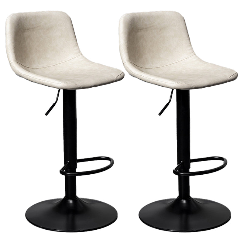 Rotation and Lifting Barstool Industrial Style Leather Seats Bar Stool for Bar Counter White Black Set of 2 Clearhalo 'Bar Furniture' 'Bar Stools' 'bar_stools' 'furniture_bar_stools' 'Kitchen & Dining Furniture' 'kitchen&dining_furn' 'kitchen' 'kitchen_furn' Furniture' 4183132