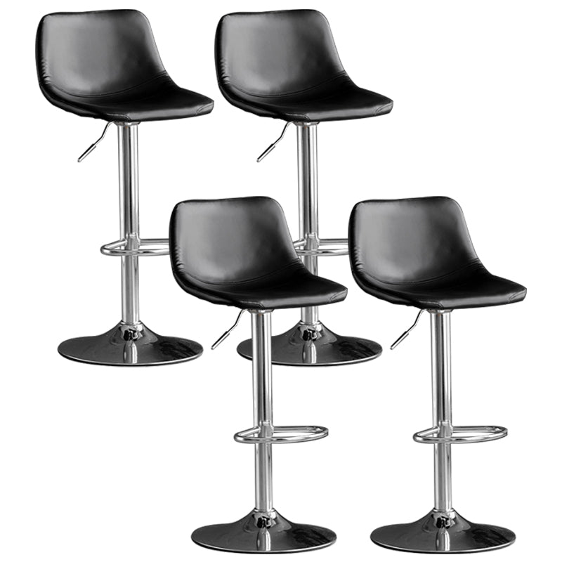 Rotation and Lifting Barstool Industrial Style Leather Seats Bar Stool for Bar Counter Black Silver Set of 4 Clearhalo 'Bar Furniture' 'Bar Stools' 'bar_stools' 'furniture_bar_stools' 'Kitchen & Dining Furniture' 'kitchen&dining_furn' 'kitchen' 'kitchen_furn' Furniture' 4183134