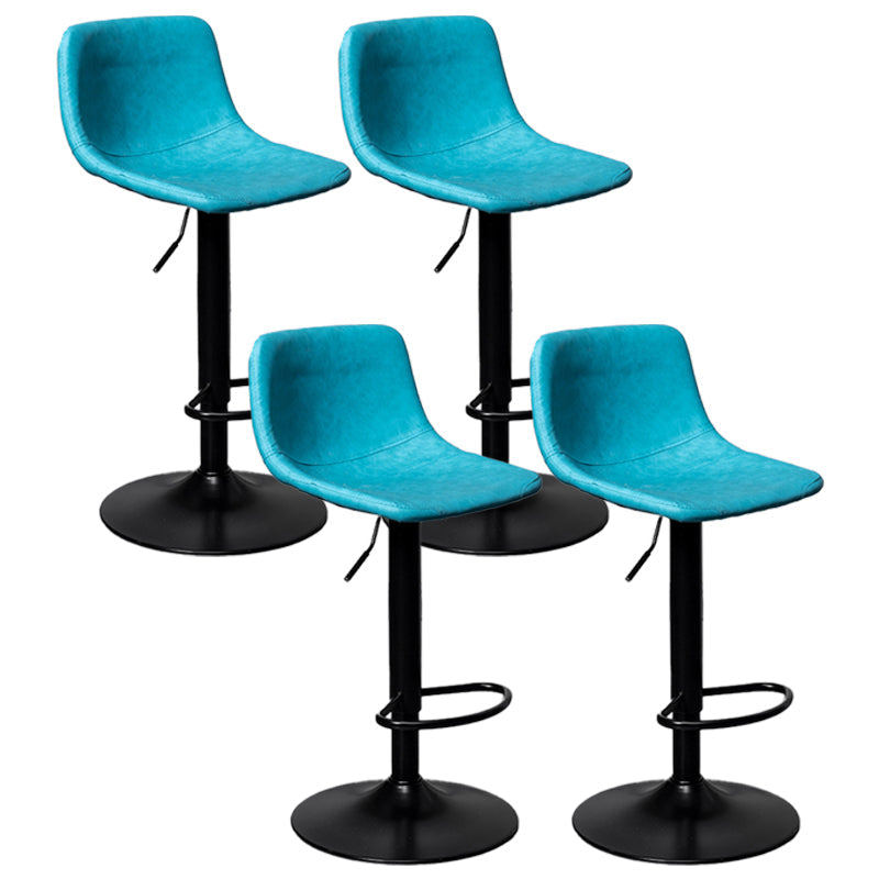 Rotation and Lifting Barstool Industrial Style Leather Seats Bar Stool for Bar Counter Blue Black Set of 4 Clearhalo 'Bar Furniture' 'Bar Stools' 'bar_stools' 'furniture_bar_stools' 'Kitchen & Dining Furniture' 'kitchen&dining_furn' 'kitchen' 'kitchen_furn' Furniture' 4183140