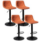 Rotation and Lifting Barstool Industrial Style Leather Seats Bar Stool for Bar Counter Orange Black Set of 4 Clearhalo 'Bar Furniture' 'Bar Stools' 'bar_stools' 'furniture_bar_stools' 'Kitchen & Dining Furniture' 'kitchen&dining_furn' 'kitchen' 'kitchen_furn' Furniture' 4183143