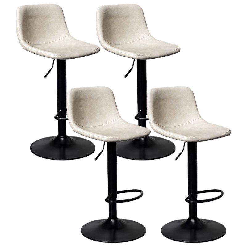 Rotation and Lifting Barstool Industrial Style Leather Seats Bar Stool for Bar Counter White Black Set of 4 Clearhalo 'Bar Furniture' 'Bar Stools' 'bar_stools' 'furniture_bar_stools' 'Kitchen & Dining Furniture' 'kitchen&dining_furn' 'kitchen' 'kitchen_furn' Furniture' 4183144